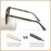imageCARFIA Retro Cool Acetate Sunglasses for Men Polarized UV Protection Trendy Square Male Sunnies Outdoor Driving Eyewears3 Green Demi Frame Brown Lens