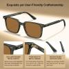imageCARFIA Retro Cool Acetate Sunglasses for Men Polarized UV Protection Trendy Square Male Sunnies Outdoor Driving Eyewears3 Green Demi Frame Brown Lens
