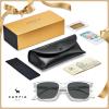 imageCARFIA Retro Cool Acetate Sunglasses for Men Polarized UV Protection Trendy Square Male Sunnies Outdoor Driving Eyewears4 Transparent Frame Grey Lens