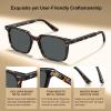imageCARFIA Retro Cool Acetate Sunglasses for Men Polarized UV Protection Trendy Square Male Sunnies Outdoor Driving Eyewears5 Yellow Tortoise Frame Grey Lens