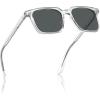 imageCARFIA Retro Cool Acetate Sunglasses for Men Polarized UV Protection Trendy Square Male Sunnies Outdoor Driving Eyewears4 Transparent Frame Grey Lens