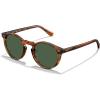 imageCARFIA Acetate Vintage Round Polarized Sunglasses for Men UV400 Lenses Handcrafted Frame3 Brown Striped Frame  Green Lens