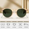 imageCARFIA Acetate Vintage Round Polarized Sunglasses for Men UV400 Lenses Handcrafted Frame5 Brown Tortoise Frame  Green Lens