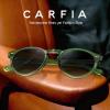 imageCARFIA Acetate Vintage Round Polarized Sunglasses for Men UV400 Lenses Handcrafted Frame6 Clear Green Frame  Gray Lens
