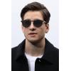 imageCARFIA Acetate Vintage Round Polarized Sunglasses for Men UV400 Lenses Handcrafted Frame7 Transparent Grey Frame  Grey Lens