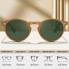 imageCARFIA Acetate Vintage Round Polarized Sunglasses for Men UV400 Lenses Handcrafted Frame8 Orange Frame  Green Lens