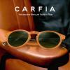 imageCARFIA Acetate Vintage Round Polarized Sunglasses for Men UV400 Lenses Handcrafted Frame8 Orange Frame  Green Lens