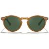 imageCARFIA Acetate Vintage Round Polarized Sunglasses for Men UV400 Lenses Handcrafted Frame8 Orange Frame  Green Lens
