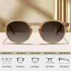 imageCARFIA Acetate Vintage Round Polarized Sunglasses for Men UV400 Lenses Handcrafted Frame9 Clear Brown Frame  Brown Gradient Lens