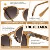 imageCARFIA Acetate Vintage Round Polarized Sunglasses for Men UV400 Lenses Handcrafted Frame9 Clear Brown Frame  Brown Gradient Lens