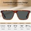 imageCARFIA Curved Acetate Polarized Sunglasses for Men UV Protection Cool Retro Driving Eyewears with Embossed Pattern Wire Core1 Brown Tortoise Frame Grey Lens