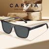 imageCARFIA Curved Acetate Polarized Sunglasses for Men UV Protection Cool Retro Driving Eyewears with Embossed Pattern Wire Core3 Black Frame Grey Lens