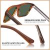 imageCARFIA Curved Acetate Polarized Sunglasses for Men UV Protection Cool Retro Driving Eyewears with Embossed Pattern Wire Core4 Brown Striped Frame Green Lens