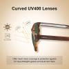 imageCARFIA Curved Acetate Polarized Sunglasses for Men UV Protection Cool Retro Driving Eyewears with Embossed Pattern Wire Core4 Brown Striped Frame Green Lens