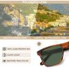 imageCARFIA Curved Acetate Polarized Sunglasses for Men UV Protection Cool Retro Driving Eyewears with Embossed Pattern Wire Core4 Brown Striped Frame Green Lens