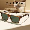 imageCARFIA Curved Acetate Polarized Sunglasses for Men UV Protection Cool Retro Driving Eyewears with Embossed Pattern Wire Core4 Brown Striped Frame Green Lens
