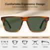 imageCARFIA Curved Acetate Polarized Sunglasses for Men UV Protection Cool Retro Driving Eyewears with Embossed Pattern Wire Core4 Brown Striped Frame Green Lens