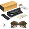 imageCARFIA Large Curved Acetate Polarized Sunglasses for Women UV Protection Retro Fashion Ladies Shades Driving Safety Eyewear1 Brown Tortoise Frame Gradient Brown Lens