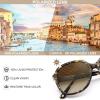imageCARFIA Large Curved Acetate Polarized Sunglasses for Women UV Protection Retro Fashion Ladies Shades Driving Safety Eyewear1 Brown Tortoise Frame Gradient Brown Lens