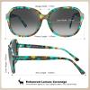imageCARFIA Large Curved Acetate Polarized Sunglasses for Women UV Protection Retro Fashion Ladies Shades Driving Safety Eyewear2 Turquoise Frame Gradient Grey Lens
