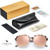 imageCARFIA Large Curved Acetate Polarized Sunglasses for Women UV Protection Retro Fashion Ladies Shades Driving Safety Eyewear3 Pink White Tortoise Frame Pink Mirrored
