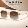 imageCARFIA Large Curved Acetate Polarized Sunglasses for Women UV Protection Retro Fashion Ladies Shades Driving Safety Eyewear4 Light Pink Frame Gradient Brown Lens