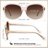 imageCARFIA Large Curved Acetate Polarized Sunglasses for Women UV Protection Retro Fashion Ladies Shades Driving Safety Eyewear4 Light Pink Frame Gradient Brown Lens