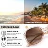 imageCARFIA Large Curved Acetate Polarized Sunglasses for Women UV Protection Retro Fashion Ladies Shades Driving Safety Eyewear4 Light Pink Frame Gradient Brown Lens