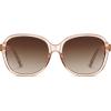 imageCARFIA Large Curved Acetate Polarized Sunglasses for Women UV Protection Retro Fashion Ladies Shades Driving Safety Eyewear4 Light Pink Frame Gradient Brown Lens