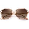 imageCARFIA Large Curved Acetate Polarized Sunglasses for Women UV Protection Retro Fashion Ladies Shades Driving Safety Eyewear4 Light Pink Frame Gradient Brown Lens