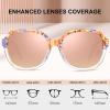 imageCARFIA Large Curved Acetate Polarized Sunglasses for Women UV Protection Retro Fashion Ladies Shades Driving Safety Eyewear5 Pink White Tortoise Frame Pink Mirrored2