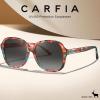 imageCARFIA Large Curved Acetate Polarized Sunglasses for Women UV Protection Retro Fashion Ladies Shades Driving Safety Eyewear62 Tortoise Frame Gradient Grey Lens