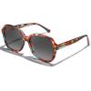 imageCARFIA Large Curved Acetate Polarized Sunglasses for Women UV Protection Retro Fashion Ladies Shades Driving Safety Eyewear62 Tortoise Frame Gradient Grey Lens