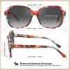 imageCARFIA Large Curved Acetate Polarized Sunglasses for Women UV Protection Retro Fashion Ladies Shades Driving Safety Eyewear62 Tortoise Frame Gradient Grey Lens