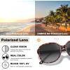 imageCARFIA Large Curved Acetate Polarized Sunglasses for Women UV Protection Retro Fashion Ladies Shades Driving Safety Eyewear63 Tortoise Frame Gradient Grey Lens