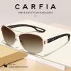 imageCARFIA Lightweight Retro Pilot Sunglasses for Women Polarized UV Protection Trendy Outdoor Driving Lady Sunnies Metal Frame1 Polished Rose Gold Frame Frame Gradient Brown Lens