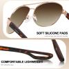 imageCARFIA Lightweight Retro Pilot Sunglasses for Women Polarized UV Protection Trendy Outdoor Driving Lady Sunnies Metal Frame1 Polished Rose Gold Frame Frame Gradient Brown Lens
