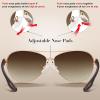 imageCARFIA Lightweight Retro Pilot Sunglasses for Women Polarized UV Protection Trendy Outdoor Driving Lady Sunnies Metal Frame1 Polished Rose Gold Frame Frame Gradient Brown Lens