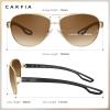 imageCARFIA Lightweight Retro Pilot Sunglasses for Women Polarized UV Protection Trendy Outdoor Driving Lady Sunnies Metal Frame2 Matted Gold Frame Gradient Brown Lens