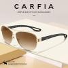 imageCARFIA Lightweight Retro Pilot Sunglasses for Women Polarized UV Protection Trendy Outdoor Driving Lady Sunnies Metal Frame2 Matted Gold Frame Gradient Brown Lens
