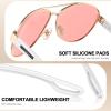 imageCARFIA Lightweight Retro Pilot Sunglasses for Women Polarized UV Protection Trendy Outdoor Driving Lady Sunnies Metal Frame3 Gold Frame Rose Colored Lens