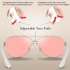 imageCARFIA Lightweight Retro Pilot Sunglasses for Women Polarized UV Protection Trendy Outdoor Driving Lady Sunnies Metal Frame3 Gold Frame Rose Colored Lens