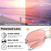 imageCARFIA Lightweight Retro Pilot Sunglasses for Women Polarized UV Protection Trendy Outdoor Driving Lady Sunnies Metal Frame3 Gold Frame Rose Colored Lens