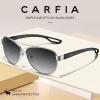 imageCARFIA Lightweight Retro Pilot Sunglasses for Women Polarized UV Protection Trendy Outdoor Driving Lady Sunnies Metal Frame4 Matted Silver Frame Gradient Grey Lens