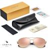 imageCARFIA Lightweight Retro Pilot Sunglasses for Women Polarized UV Protection Trendy Outdoor Driving Lady Sunnies Metal Frame5 Polished Gold Frame Pink Mirrored Lens