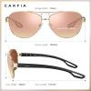 imageCARFIA Lightweight Retro Pilot Sunglasses for Women Polarized UV Protection Trendy Outdoor Driving Lady Sunnies Metal Frame5 Polished Gold Frame Pink Mirrored Lens