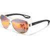 imageCARFIA Lightweight Retro Pilot Sunglasses for Women Polarized UV Protection Trendy Outdoor Driving Lady Sunnies Metal Frame51 Polished Gold Frame Pink Mirrored Lens