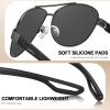 imageCARFIA Lightweight Retro Pilot Sunglasses for Women Polarized UV Protection Trendy Outdoor Driving Lady Sunnies Metal FrameBlack