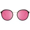 imageCARFIA Retro Acetate Polarized Sunglasses for Women UV Protection Fashion Metal Brow Ladies Shades Eyewears Round Sunnies3 Black Frame Pink Mirrored Lens