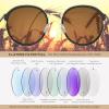 imageCARFIA Retro Acetate Polarized Sunglasses for Women UV Protection Fashion Metal Brow Ladies Shades Eyewears Round Sunnies3 Black Frame Pink Mirrored Lens